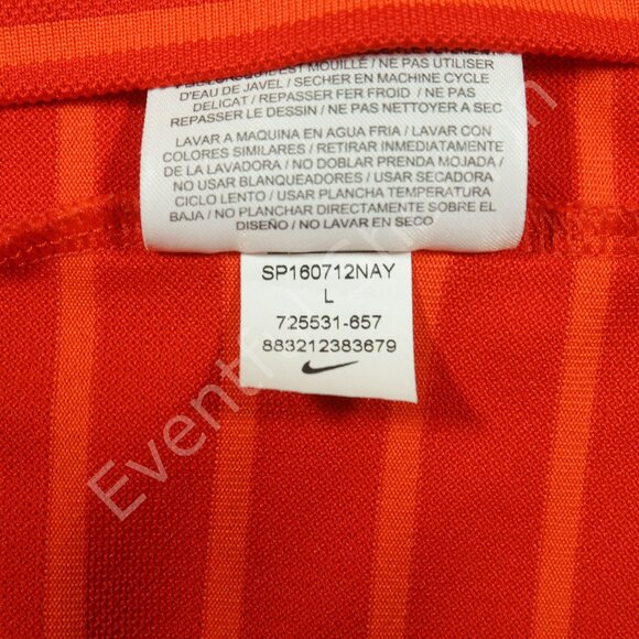 Nike Golf Standard Fit Dri-Fit Icon Stripe Polo Shirt in Red / Orange Size Large - Picture 6 of 6